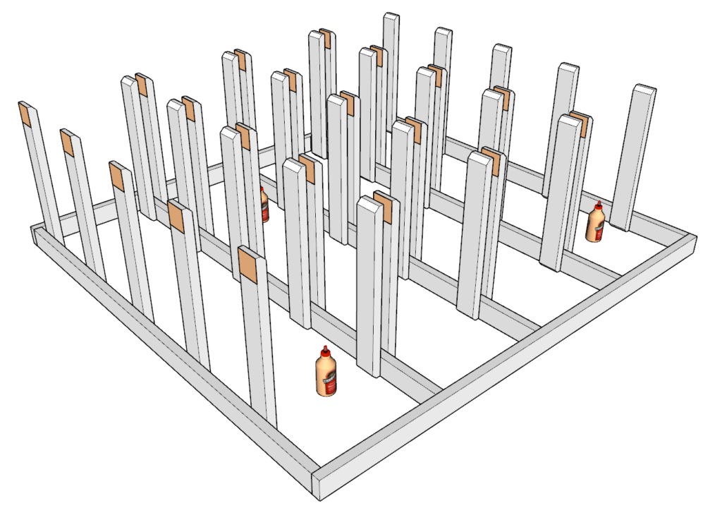 Adding the second frame to the tote storage system