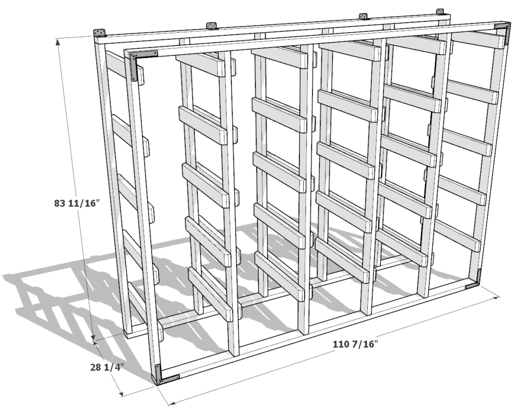 27 gallon tote storage rack plan (5x5) dimensions