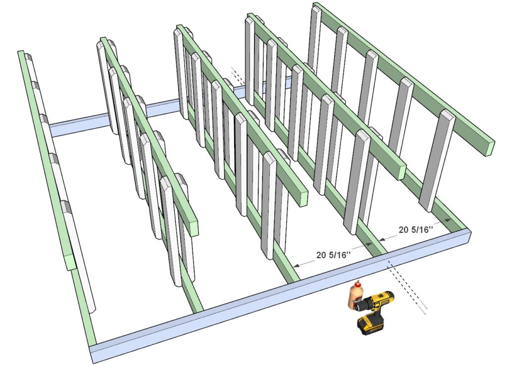 27 gallon tote rack assembly