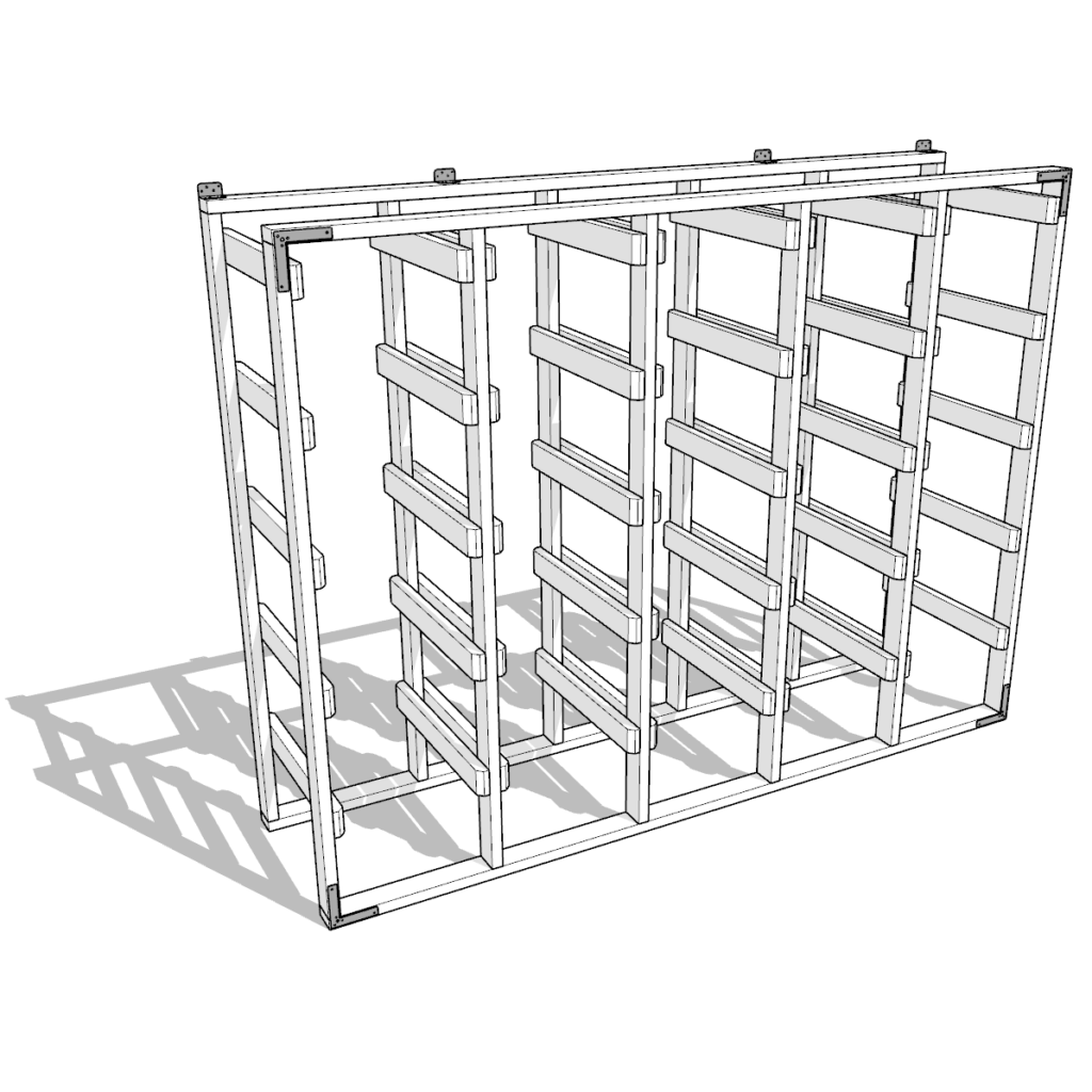 27 gallon tote storage rack plan (5x5)