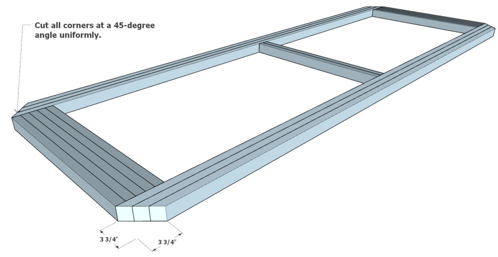 Gluing the table reinforcement boards using pipe clamps