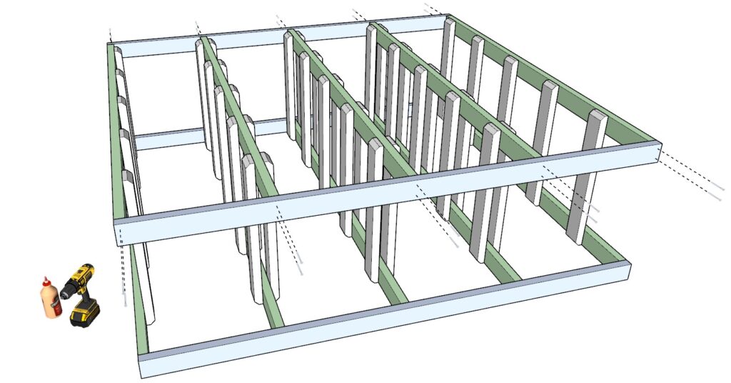 27 gallon tote rack assembly