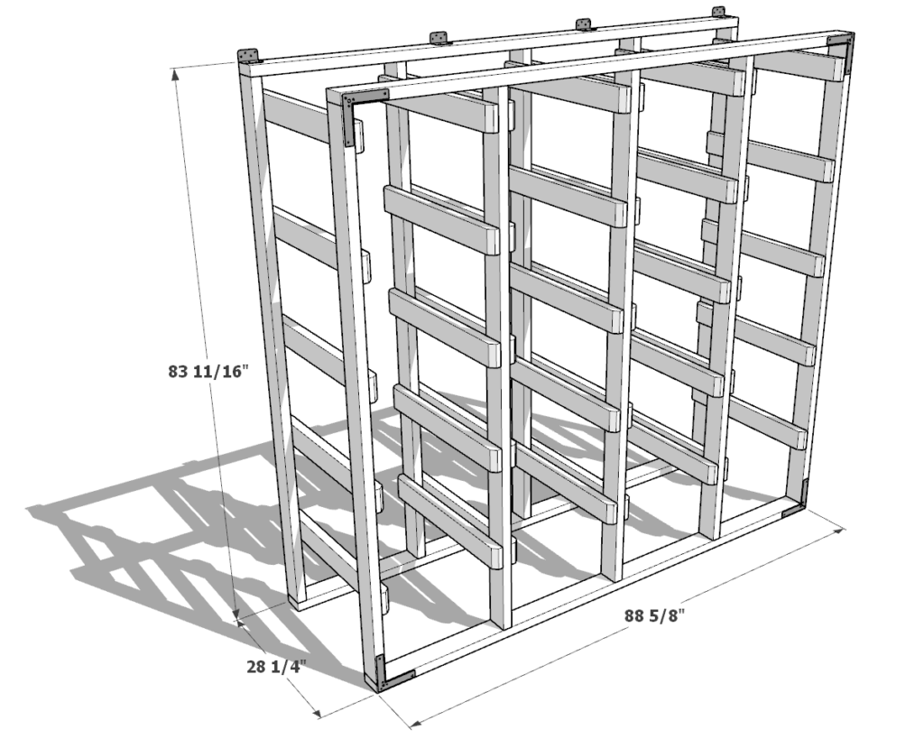 27 gallon tote storage rack plan (4x5) dimensions