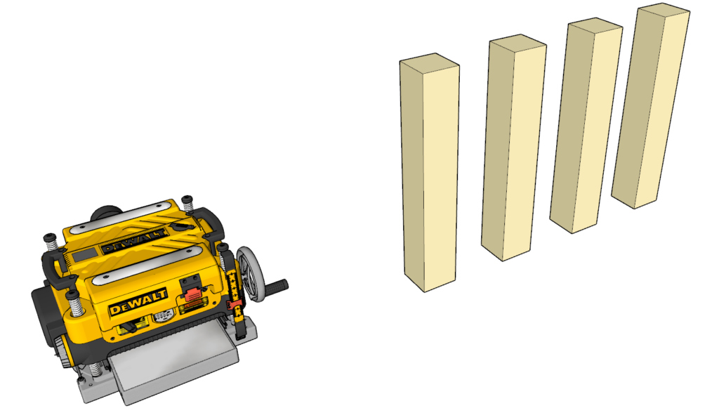 planning wooden legs for the dining table