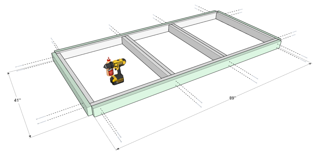 work bench frame assembly