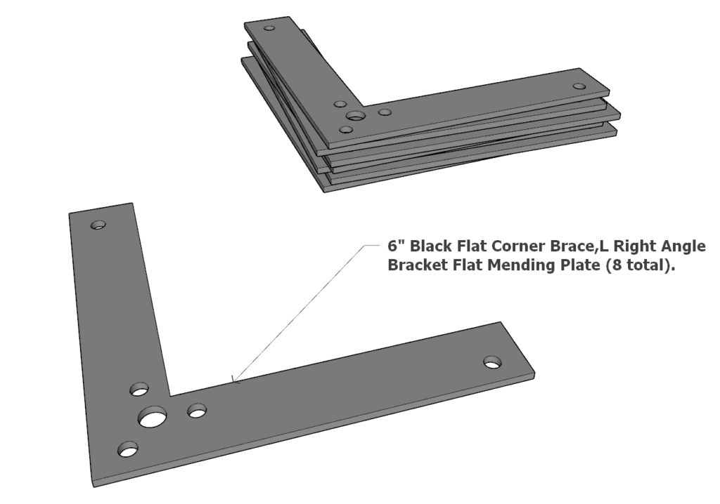 Adding the L-shaped brackets to the ends of the tote rack