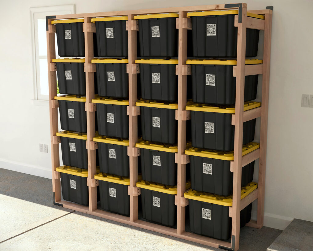 DIY 27 Gallon Tote Storage Rack Plans (5 Tall x 4 Wide) – Perfect for Home Depot HDX Totes - Image 2