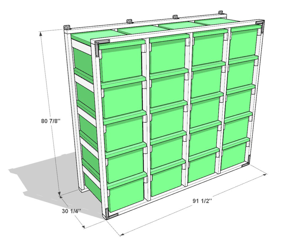 DIY 27 Gallon Tote Rack Plans (5 Tall x 4 Wide) – Perfect for Costco, Lowes, Sams, Office Depot, Amazon, Walmart Totes - Image 10