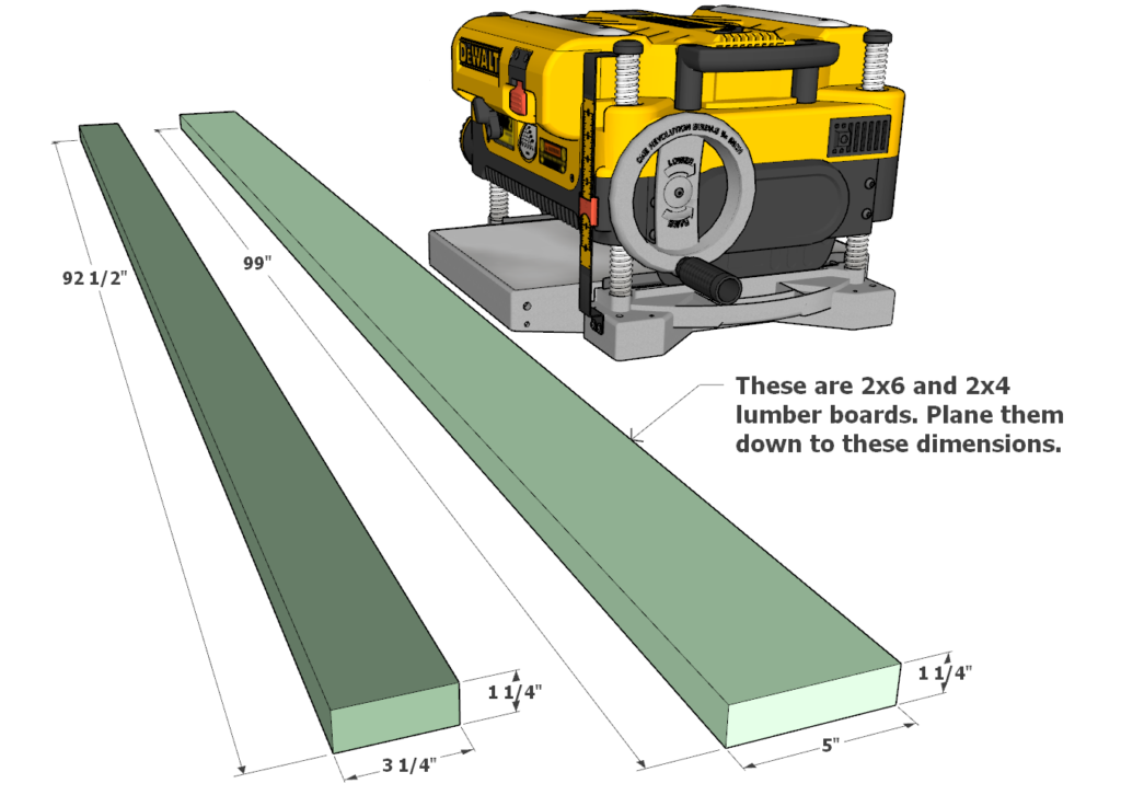 planning wooden boards for the table bench top boards for the DIY dining table