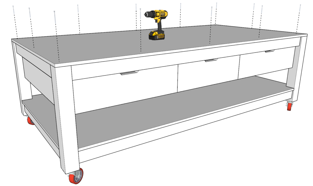 Adding work bench top surface