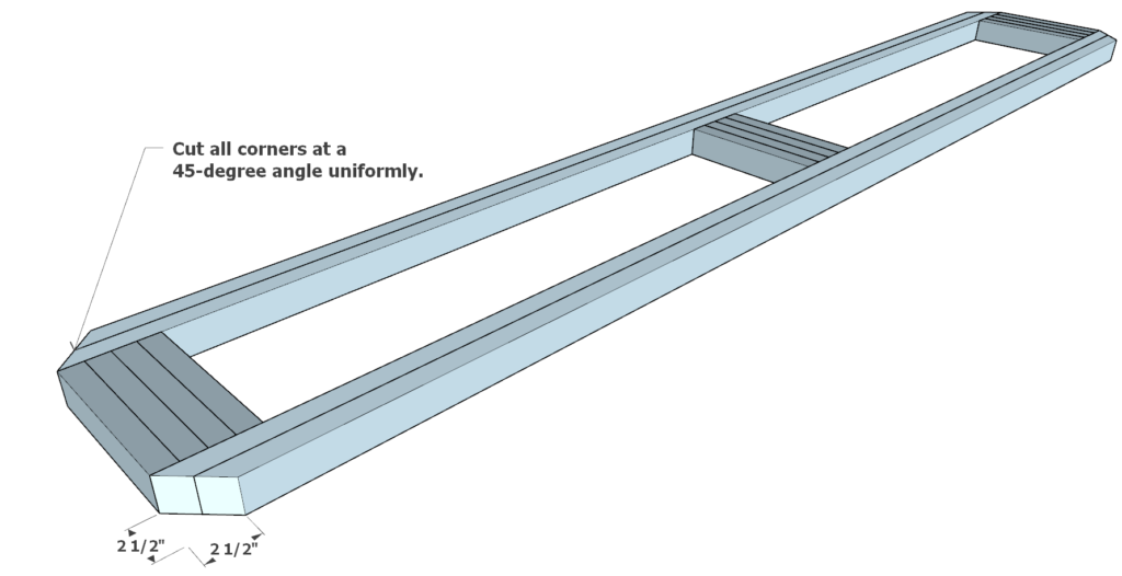 Gluing the table bench reinforcement boards using pipe clamps