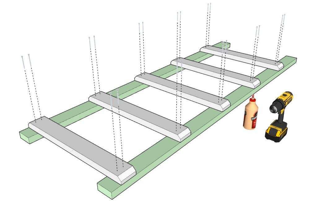 27 gallon tote rack ladder structure construction