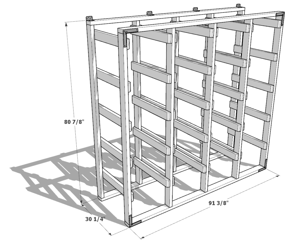 27 gallon tote storage rack plan (4x5) dimensions