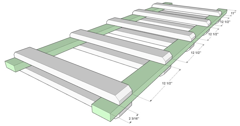 27 gallon tote rack ladder structure construction