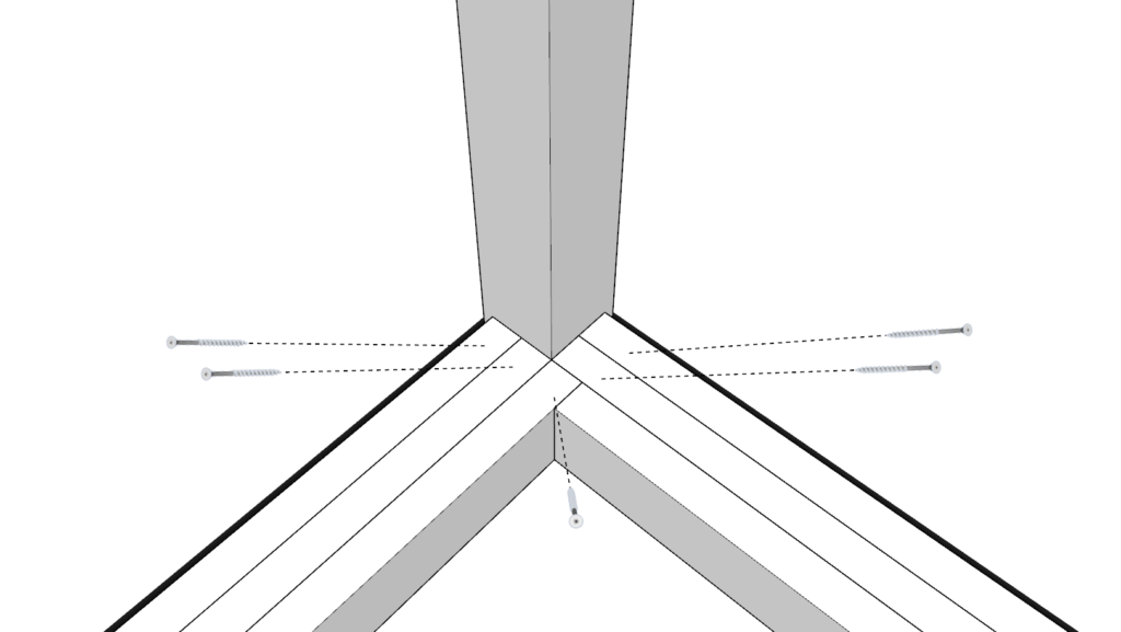 Attaching the legs to the work bench