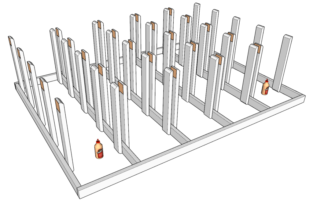 Adding the second frame to the tote storage system