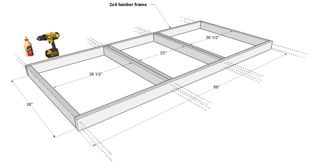 work bench frame assembly