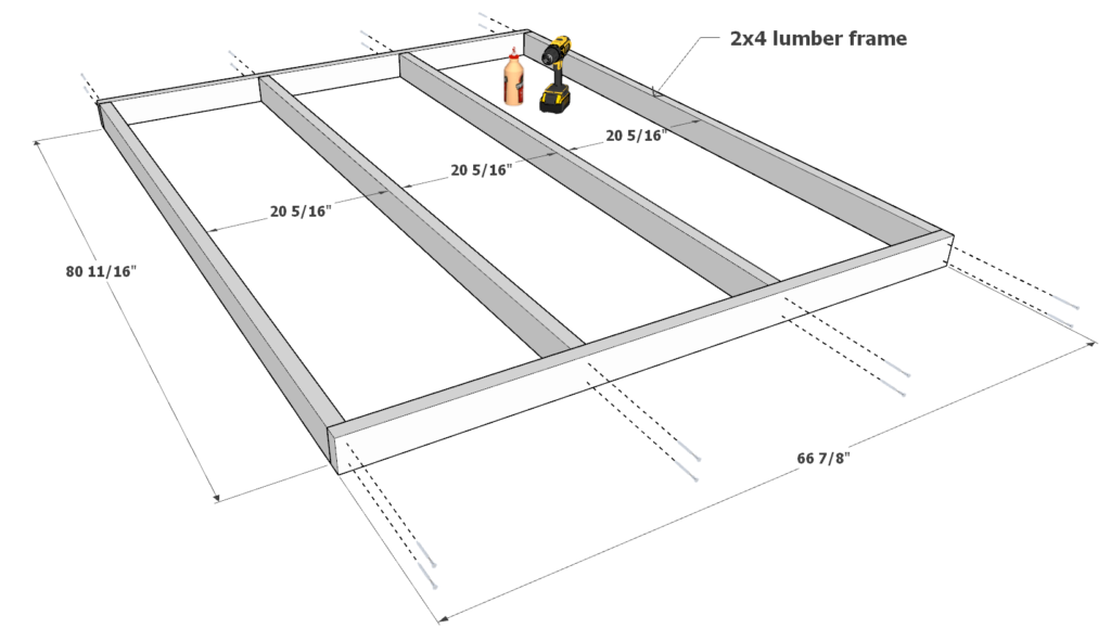 Putting together the frame of the 27 gallon tote rack