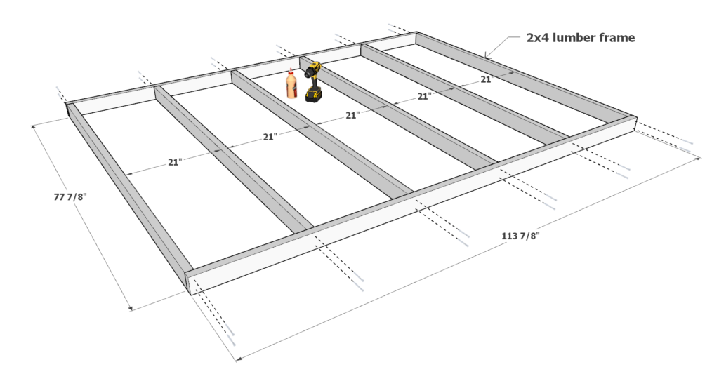 Putting together the frame of the 27 gallon tote rack