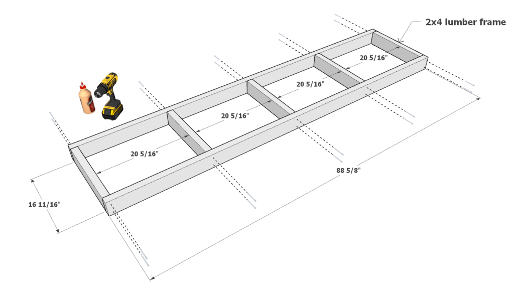 Putting together the frame of the 27 gallon tote rack