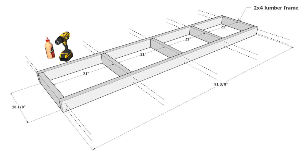 Putting together the frame of the 27 gallon tote rack