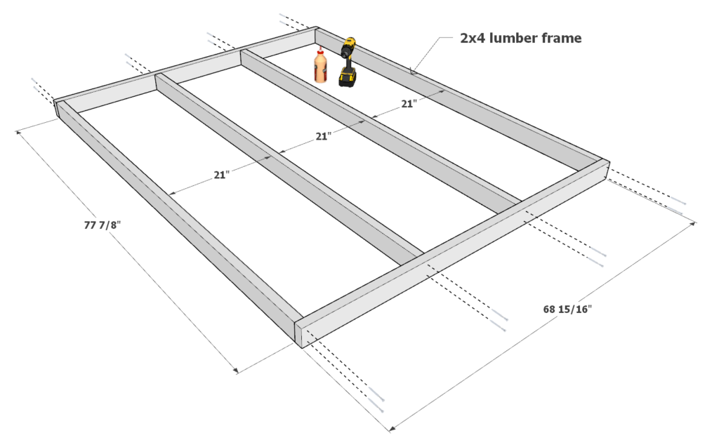 Putting together the frame of the 27 gallon tote rack