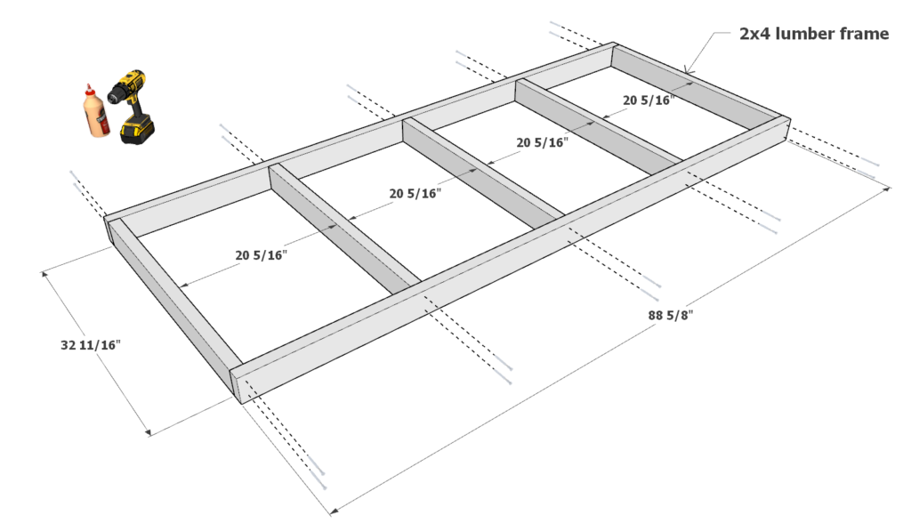 Putting together the frame of the 27 gallon tote rack