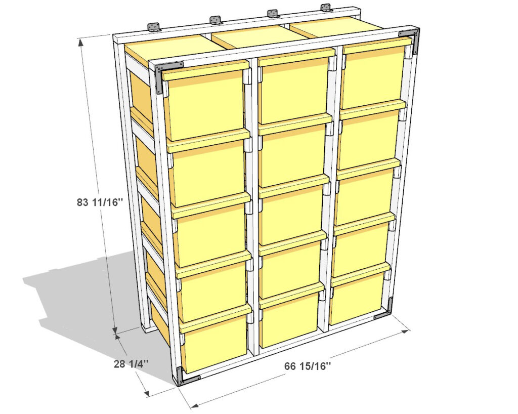 DIY 27 Gallon Tote Storage Rack Plans (5 Tall x 3 Wide) – Perfect for Home Depot HDX Totes - Image 8