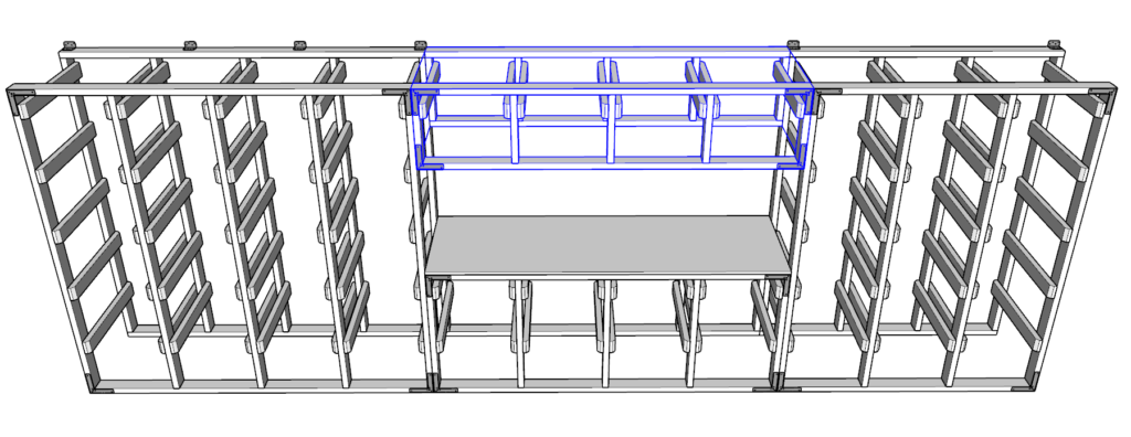 Attaching the tote rack to the adjacent tote racks