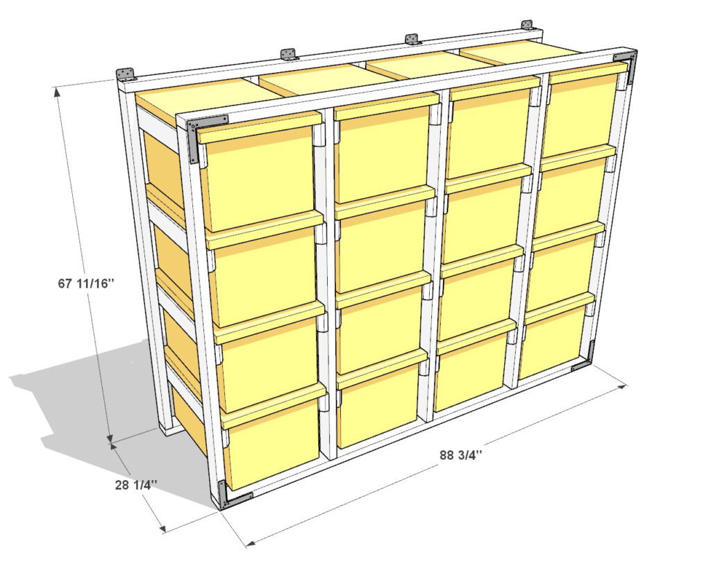 DIY 27 Gallon Tote Storage Rack Plans (4 Tall x 4 Wide) – Perfect for Home Depot HDX Totes - Image 8