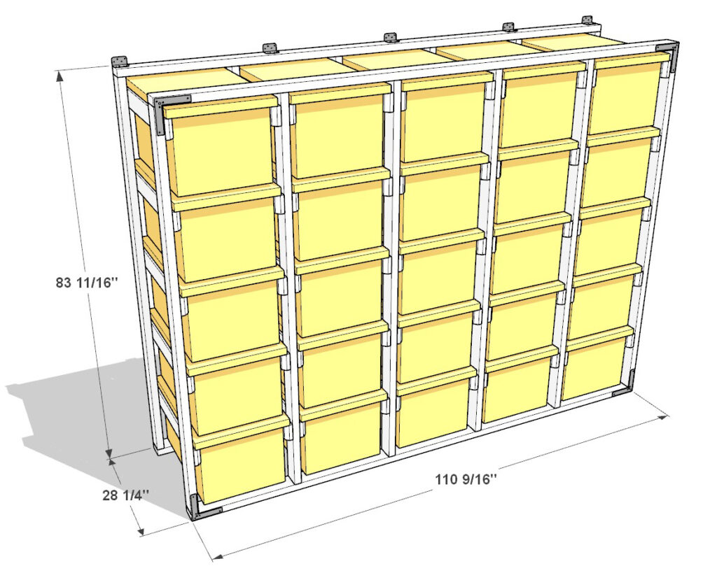 DIY 27 Gallon Tote Storage Rack Plans (5 Tall x 5 Wide) – Perfect for Home Depot HDX Totes - Image 8