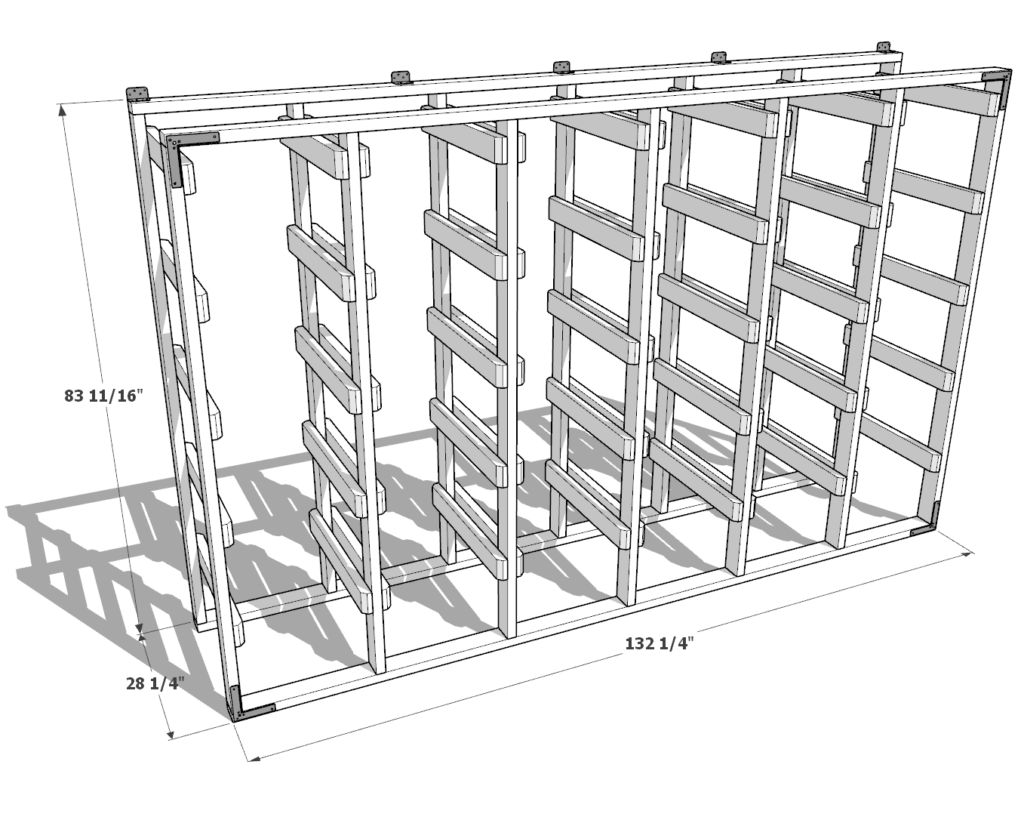 27 gallon tote storage rack plan (6x5) dimensions