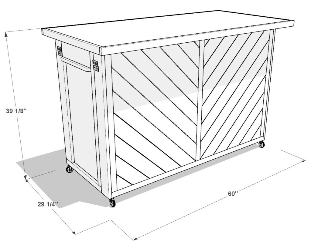 DIY collapsible home bar dimensions