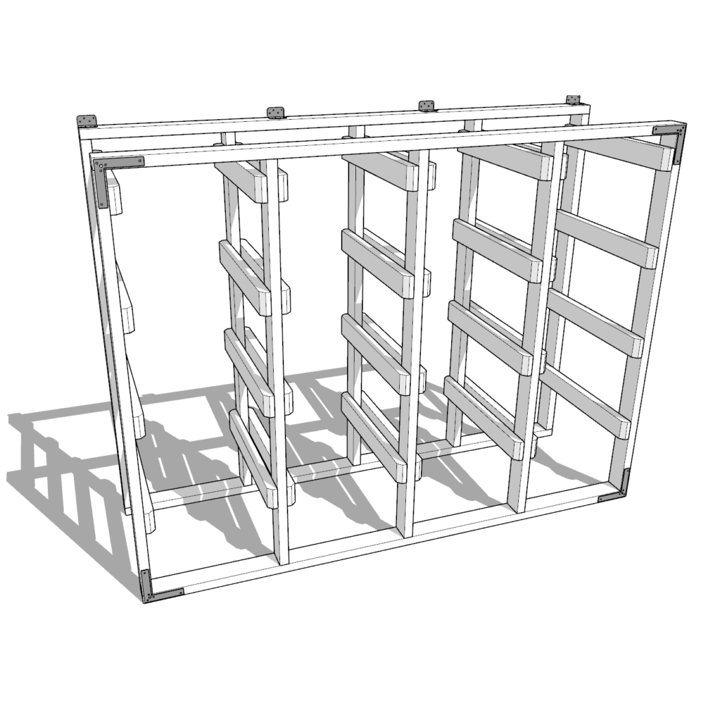 27 gallon tote storage rack plan (4x4)