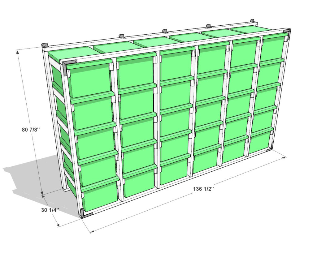 DIY 27 Gallon Tote Rack Plans (5 Tall x 6 Wide) – Perfect for Costco, Lowes, Sams, Office Depot, Amazon, Walmart Totes - Image 9