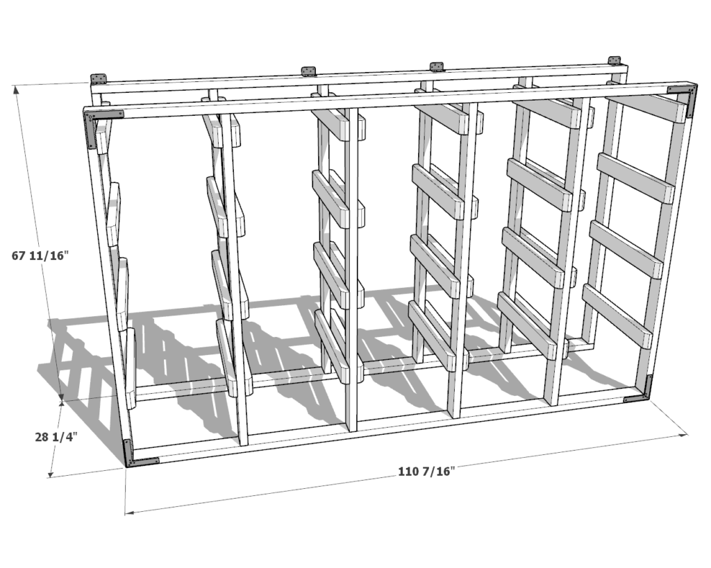 27 gallon tote storage rack plan (5x4) dimensions