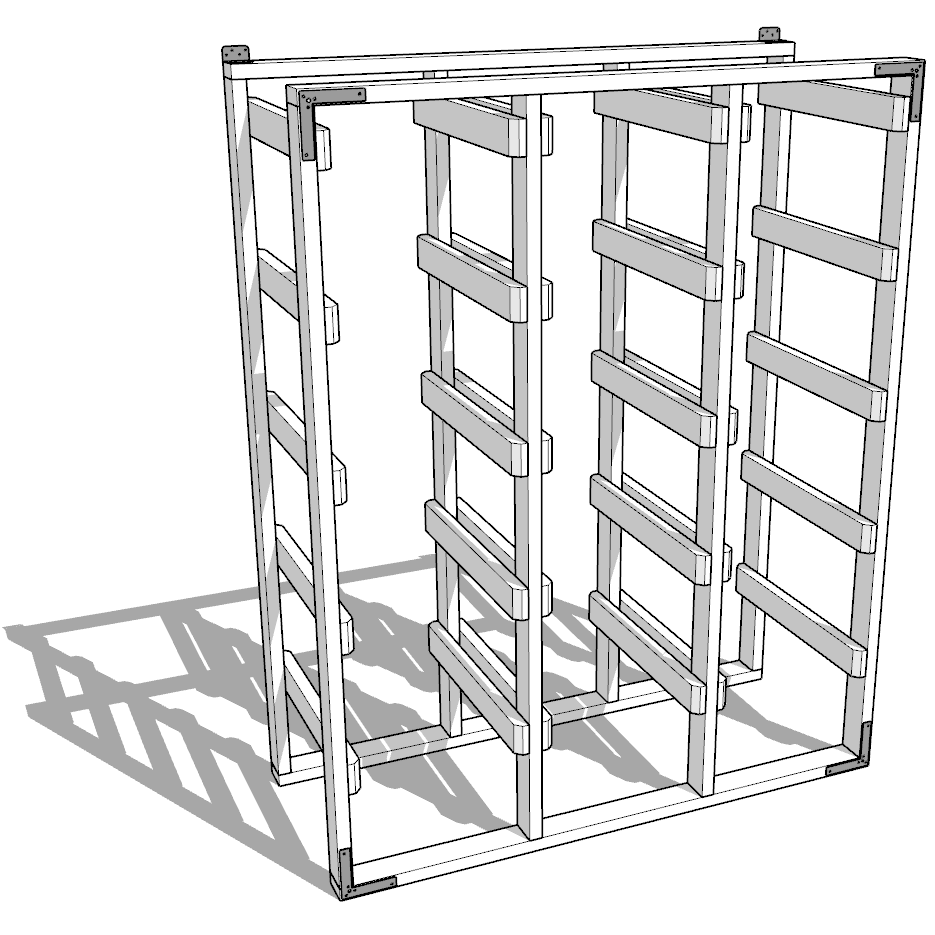 27 gallon tote storage rack plan (3x5)