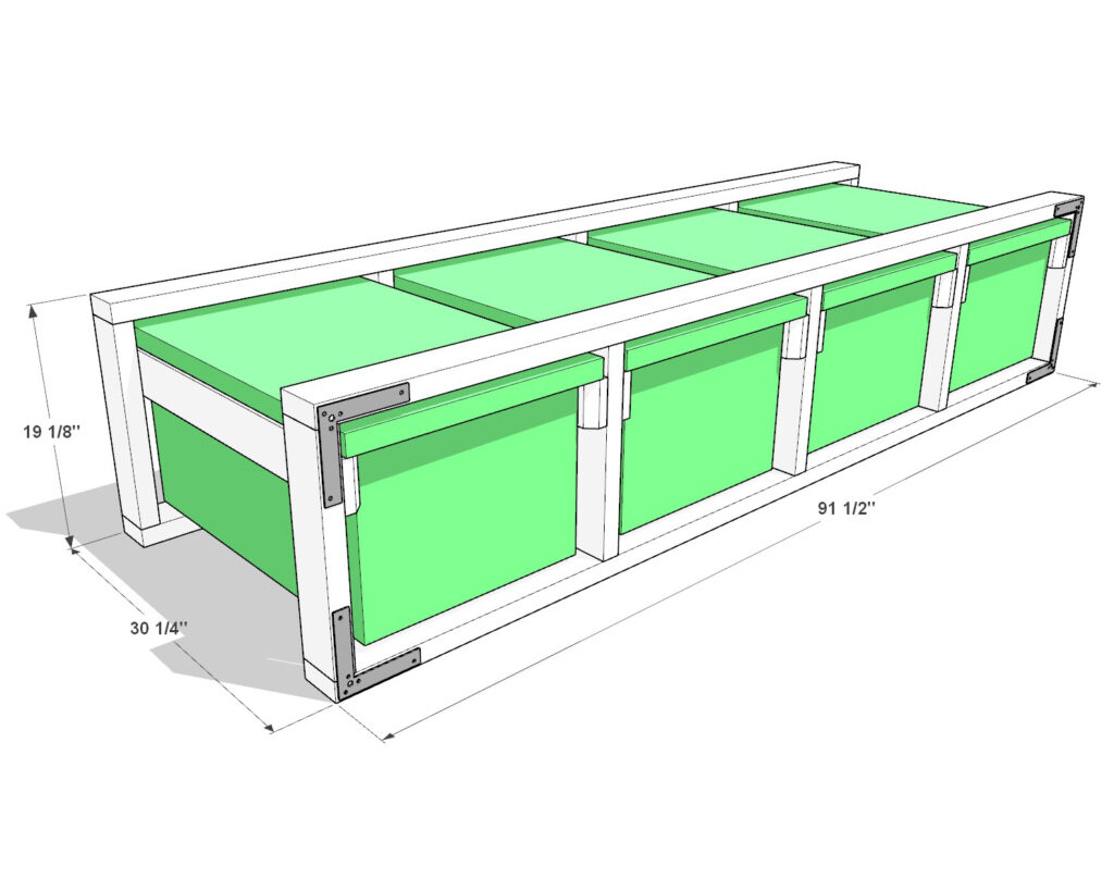 DIY 27 Gallon Tote Rack Plans (1 Tall×4 Wide) – Perfect for Costco, Lowes, Sams, Office Depot, Amazon, Walmart Totes - Image 6