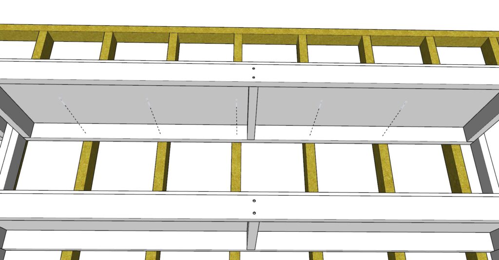 How to secure the shelf safely to the garage studs