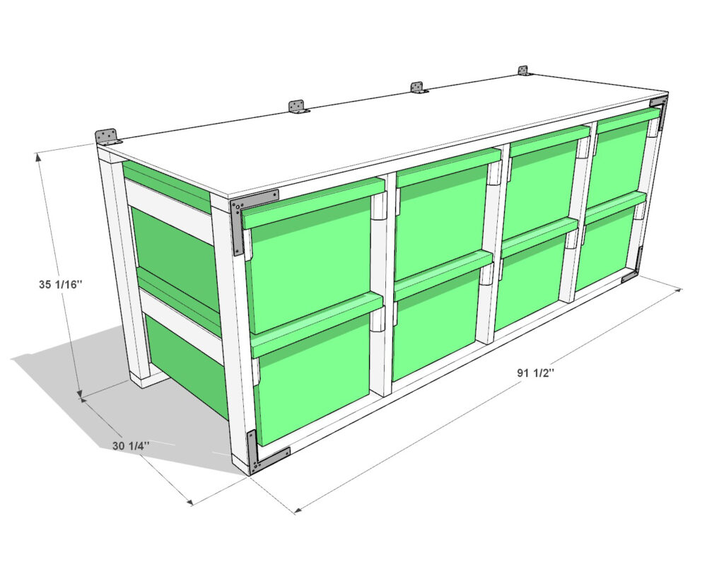 DIY 27 Gallon Tote Rack Plans (2 Tall×4 Wide) – Perfect for Costco, Lowes, Sams, Office Depot, Amazon, Walmart Totes - Image 6