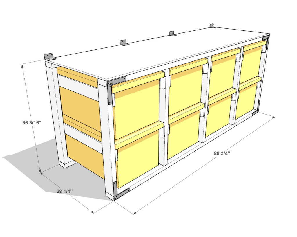 DIY 27 Gallon Tote Storage Rack Plans (2 Tall x4 Wide) – Perfect for Home Depot HDX Totes - Image 6