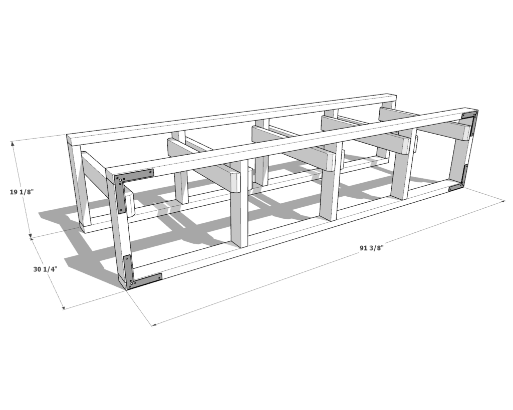 27 gallon tote storage rack plan (1x4) dimensions