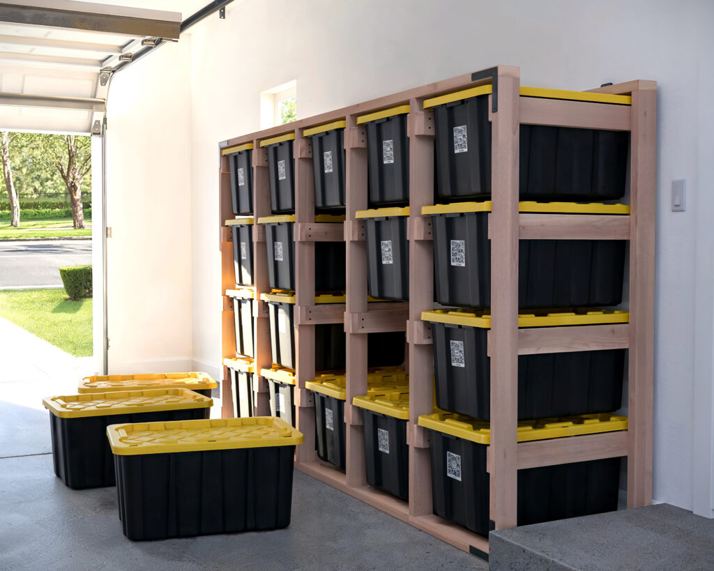 DIY 27 Gallon Tote Rack Plans (4 Tall x 5 Wide) – Perfect for Costco, Lowes, Sams, Office Depot, Amazon, Walmart Totes