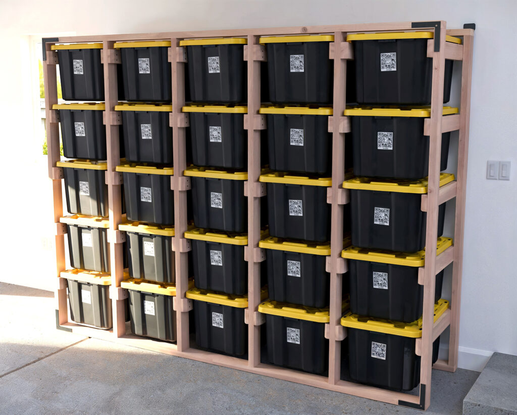 DIY 27 Gallon Tote Storage Rack Plans (5 Tall x 5 Wide) – Perfect for Home Depot HDX Totes - Image 4