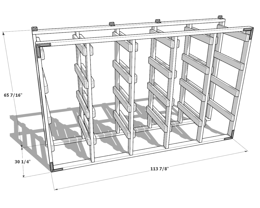 27 gallon tote storage rack plan (5x4) dimensions