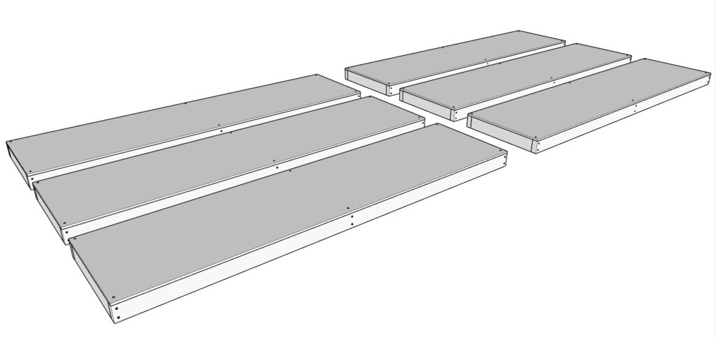 Making four identical shelves