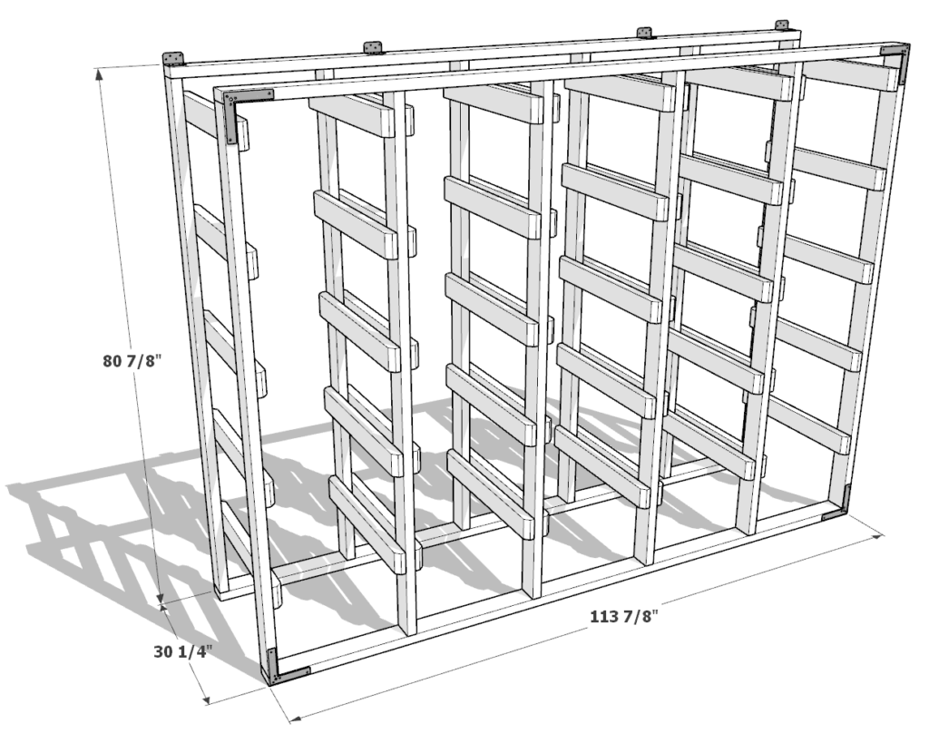 27 gallon tote storage rack plan (5x5) dimensions