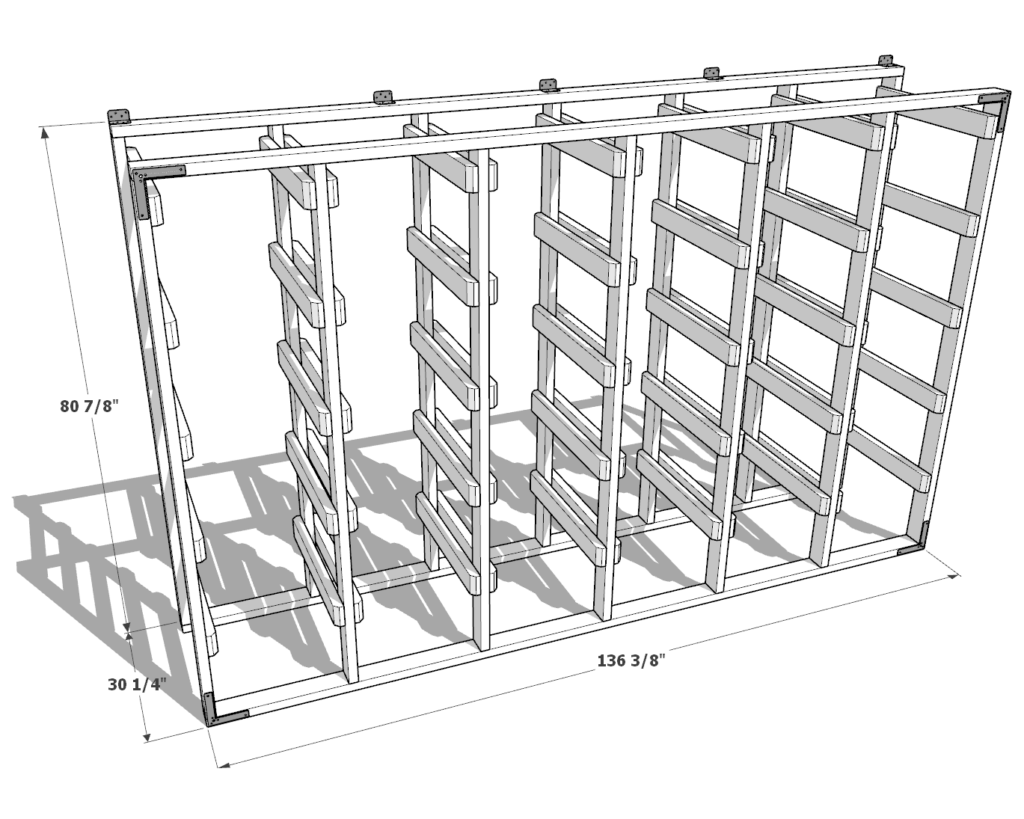 27 gallon tote storage rack plan (6x5) dimensions