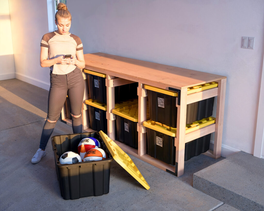 DIY 27 Gallon Tote Storage Rack Plans (2 Tall x4 Wide) – Perfect for Home Depot HDX Totes