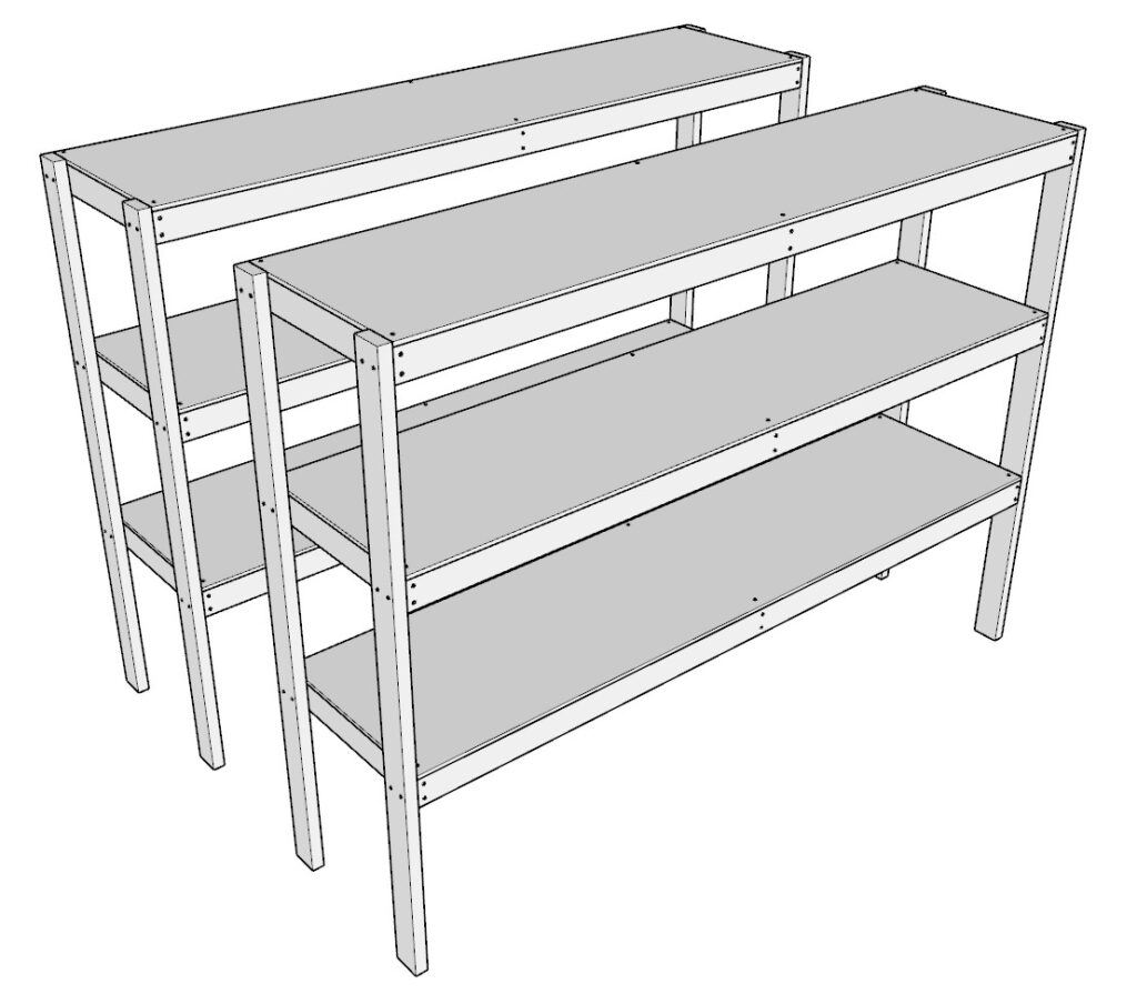 Making two identical shelf units